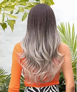 Ombre Blonde Synthetic Wig with Bangs - Long Natural Wavy Hair for Women | Daily & Cosplay Use